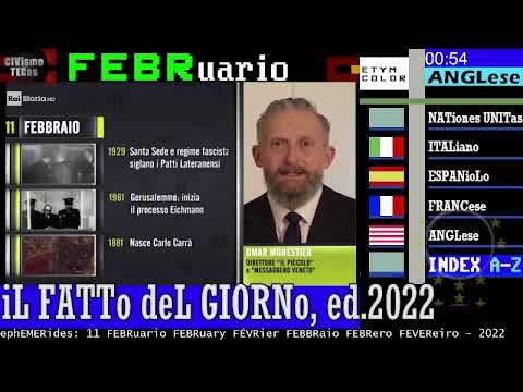 2022 🌎🌎🌎 synOPSis * 11 FEBBRaio negli ANNi * RAI storia accadde Oggi - iL Giorno & La Storia