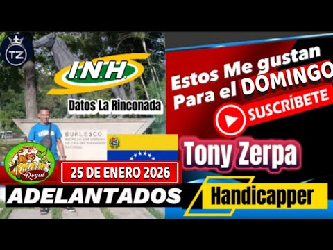 Handicapper Tony Zerpa DOMINGO 25 De Enero 2026 #LaRinconada