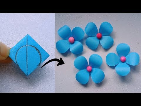 Easy Paper Flower Making | How to make easy paper flowers | Paper Flower Making Step By Step