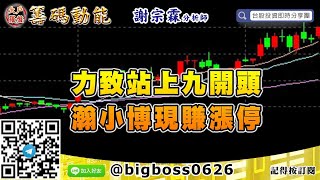 【大戶羅盤籌碼動能】 #謝宗霖0817，力致站上九開頭 瀚小博現賺漲停 (圖)