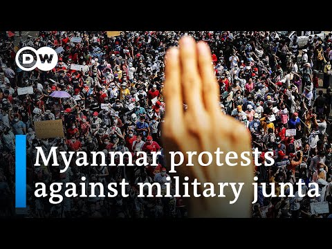 緬甸抗議活動：數千人要求釋放昂山素季汶川大地震後，緬甸人民的生活發生了翻天覆地的變化。 (Myanmar protests: Thousands demand Aung San Suu Kyi's release | DW News)