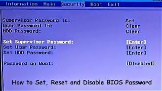 How to Set, Reset and Disable BIOS Password (Complete Tutorial)