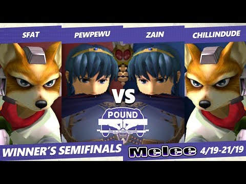 Pound 2019 SSBM Teams -  SFAT & PewPewU VS  Chillindude & Zain - Smash Melee Winner's Semis