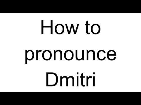 How to Pronounce Dmitri (Russian)