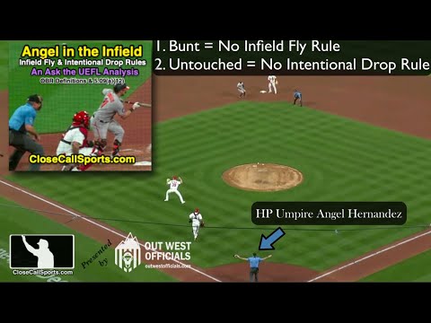 Ask UEFL - Angel in the Infield on Non-Infield Fly & Non-Intentional Drop (Video Rules Analysis)