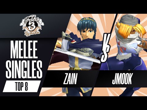 Zain (Marth) vs Jmook (Sheik) - Melee Singles Top 8 Winners Semis - Fête 3: By the Sea
