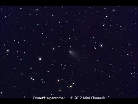 Comet Hergenrother 168P with dust tail cruising by the Earth at 37million miles