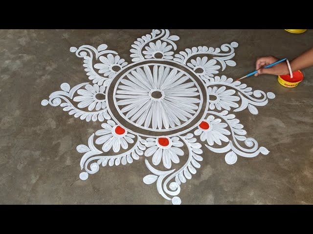 New style alpana rangoli design by
