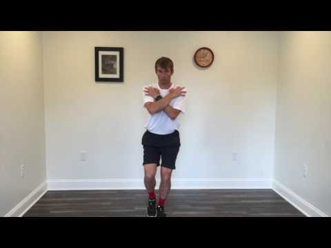 Bent knee single leg balance with multiplanar reach for hip and thigh strengthening and stability