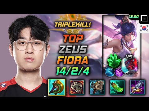 Fiora Top Build Zeus Divine Sunderer Grasp of the Undying - LOL KR Challenger Patch 13.20