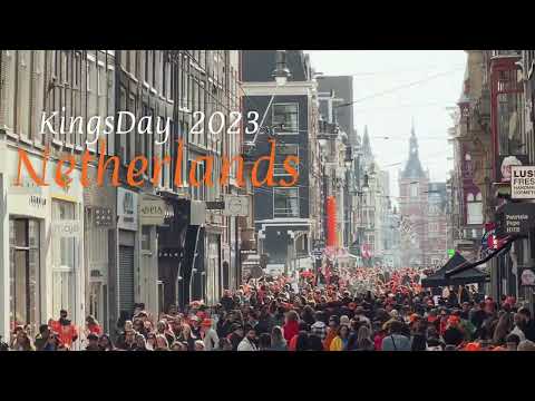 Kingsday 2023 in the Netherlands, Canals Party and Second Hand Store in the street of Amsterdam