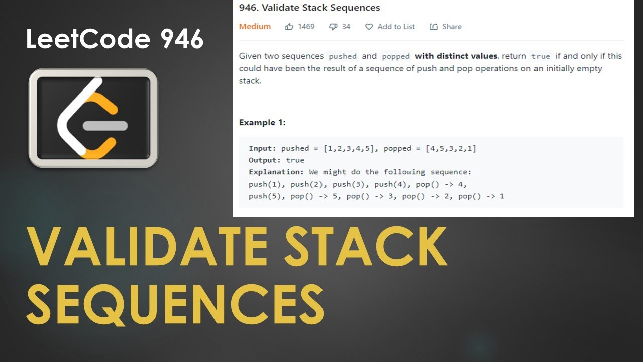 Validate Stack Sequences | LeetCode 946