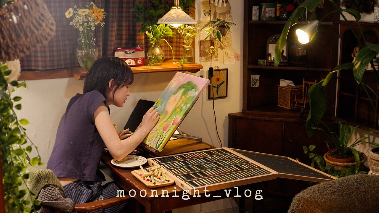 집에서 혼자 요리하고 그림 완성하며 보내는 편안한 생일 | 미역국과 연근조림. 참치쌈장과 양배추찜