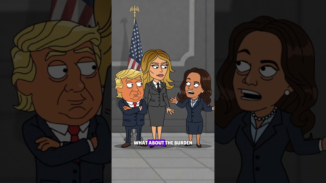 Melania Vs Kamala 😂 #donaldtrump #usa #cartoon #liberal #conservative