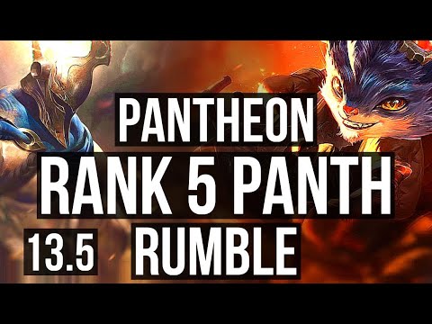 PANTHEON vs RUMBLE (TOP) | Rank 5 Panth, Quadra | KR Challenger | 13.5