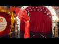 Deepthi Manne Hot Sexy Shows Her Hip Waist Stomach Tummy Body View Scene In Sexy Red Color Saree