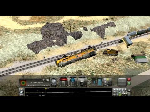Train Simulator 2013 EPIC Derail Flying GE ES44AC UP @ Cajon Pass