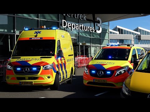 [2200ste video][2x Primeur] A1, Valeris Ambulance 12-171 & Medic 1 12-354 Schiphol naar melding