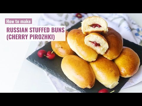 CHERRY PIROZHKI RECIPE | RUSSIAN STUFFED BUNS | SWEET BUNS