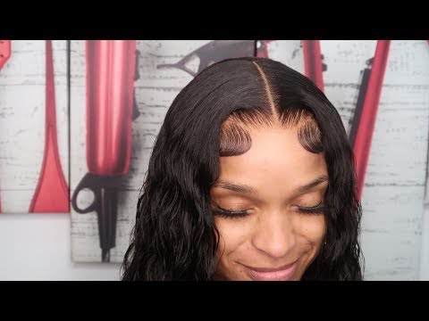 HD Lace Wear Go Glueless Wigs 5x5 Lace Human Hair Wigs With Bangs Straight Body Wave