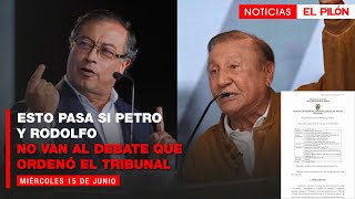 Esto pasa si Petro y Rodolfo no van al debate que ordenó el tribunal