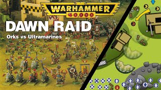 Ultramarines vs Orks, but told like a battle report in the 90's...