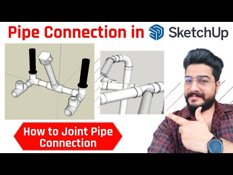 Pipe Connections in Sketchup || Join Pipes in Sketchup Quick Tp ||Google SketchUp Tricks