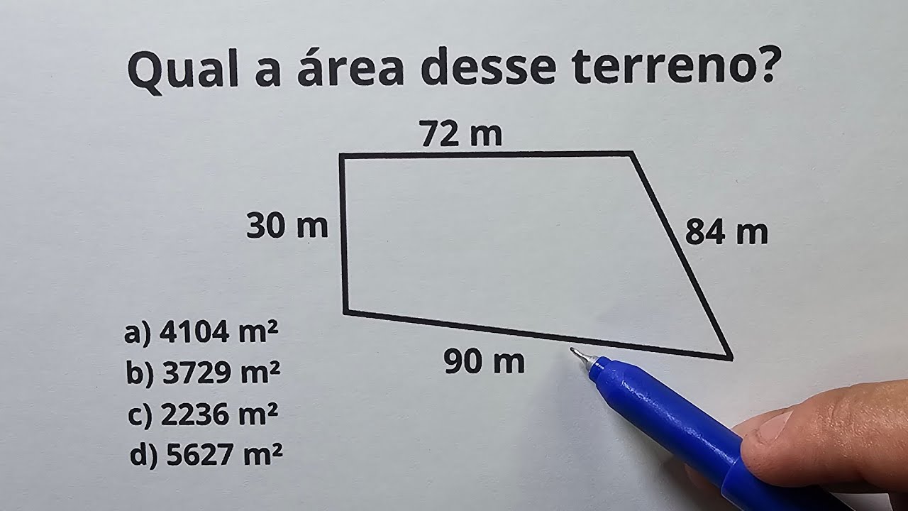 COMO CALCULAR A ÁREA DESSE TERRENO?
