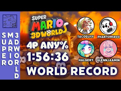 [WR] Super Mario 3D World: 4P Any% 1:56:36