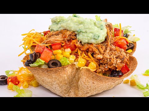 How To Make Healthy Taco Salad With Instant Pot "Rotisserie" Chicken | Audrey Johns