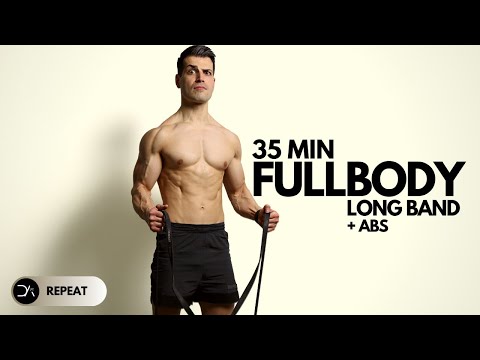 35 min COMPACT Full body RESISTANCE BAND workout | No Attaching | + ABS