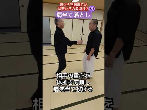 胸ぐらを掴まれた状態からの柔術技法③『肩当て落とし』 #剣護身術 #格闘技 #和歌山護身術 #武道 #和歌山 習い事 #投げ技 #崩し