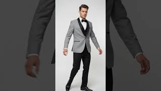 Men’s Grey and Black 3-Piece Prom Tuxedo – Vested Wedding Suit with Black Shawl Lapel video