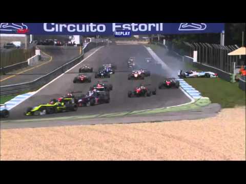 Euroformula Open 2016. Race 1 Estoril. 1st Lap Crashes