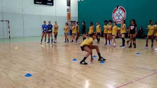 Teste de velocidade de mudança de direção em atletas jovens de handebol.