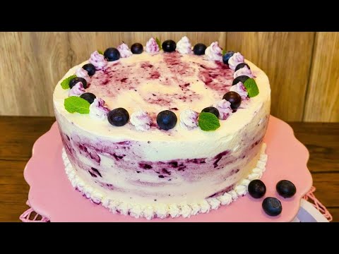 Einfache Blaubeer Mascarpone Torte | Rezept und Schritt-für-Schritt Anleitung!