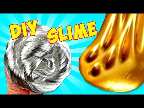 Серебряный слайм и Золотой слайм ❤️ Металлические Лизуны ❤️ Как сделать Slime своими руками