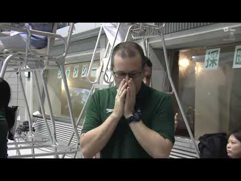 No masculino 3m Trampolim Synchro Final, Philippe Gagné e François Imbeau Dulac do Canadá