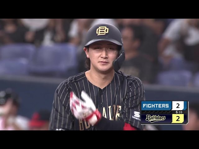 【6回裏】追いついた!! バファローズ・紅林弘太郎 レフト前へのタイムリーヒット!! 2025年9月7日 オリックス・バファローズ 対 北海道日本ハムファイターズ