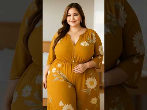 Dubai Princess Look 🌟 | Curvy Model in Floral Gown | Plus Size Fashion Style 2025