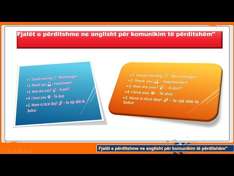 Fjalët e përditshme shqipe për komunikim të përditshëm “Mëso Anglisht’’