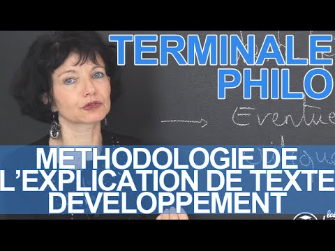 Méthodologie de l'explication de texte : développement - Philosophie - Terminale - Les Bons Profs