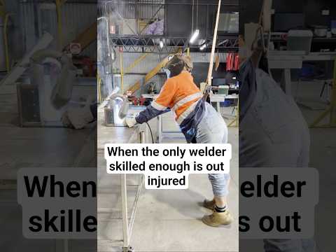 When the only welder skilled enough is out injured #welding #injury #mirrorweld #skit #funny