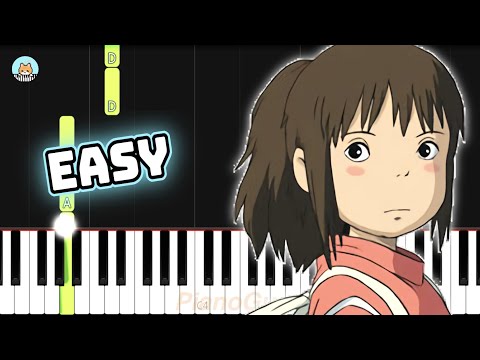 [full] Spirited Away OST - "One Summer's Day" - EASY Piano Tutorial & Sheet Music