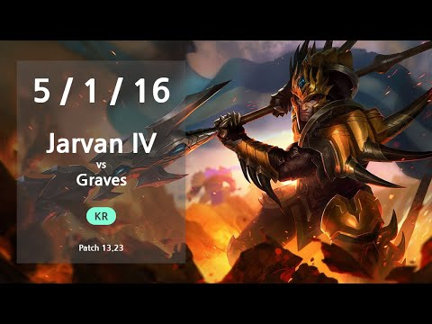 Jarvan IV Jungle vs Graves - KR GrandMaster Patch 13.23