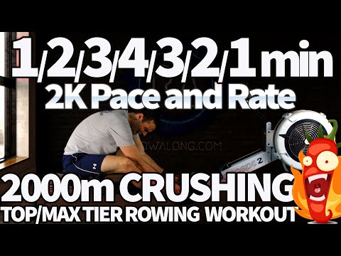 38 Minute Power Rowing Workout - Get Faster | 2K Plan v2 Week 2 Row 4 | RowAlong