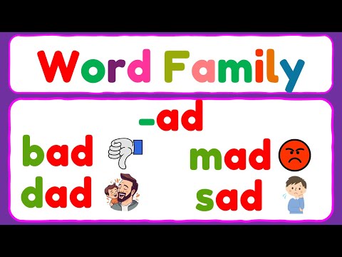 Word Family -ad | CVC Words -ad | Let's Read Three - Letter Words