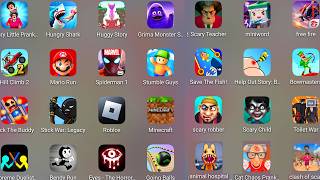 Grimace Monster Scary Survival,Animal Hospital Anomalies,Scary Little Prankster,Scary Robber,Roblox