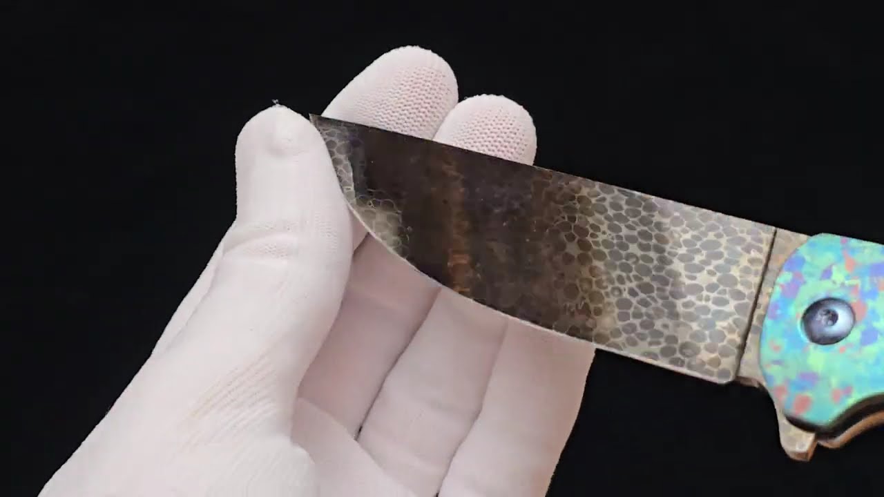 Review: Dragonskin Damascus Folder by Noblie Custom Knives | Crystallized Titanium Scales | One-Off