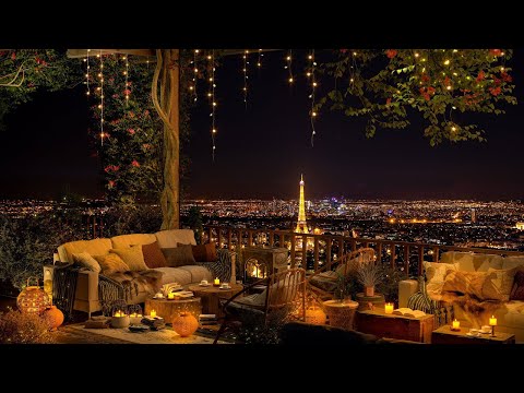Romantic Paris Apartment Ambience 🕯️ | 4k Smooth Piano Jazz Music 🎹 | Relax and Unwind